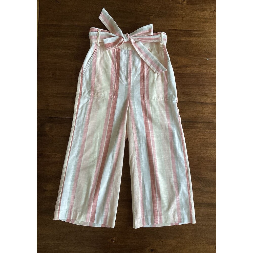NEW Cremieux Women's Wide Leg High Water Crop Pants Preppy Coastal Size 4 $109